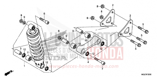 KISSEN, HINTEN CBR500RAE de 2014